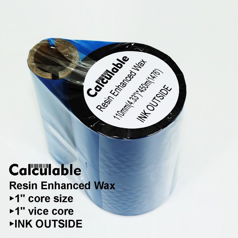 DEFMATE 4.33" x1476' (110mmx450m) Thermal Transfer Ribbon Ink Outside Wax Ribbons Resin Enhanced Wax for Zebra GK420D SM4 ZT410 GC420t GK420t GX420t GX430t Tec Datamax Intermec Citizen Printer - Image 3